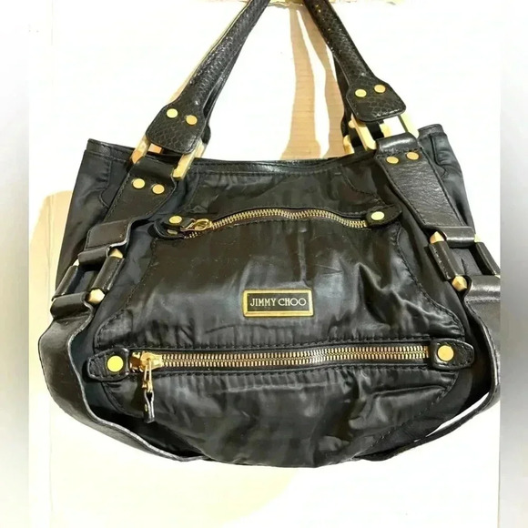Jimmy Choo black nylon handle bag - Picture 1 of 11